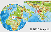 Physical Location Map of Lushnjë, highlighted country