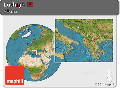 Satellite Location Map of Lushnjë