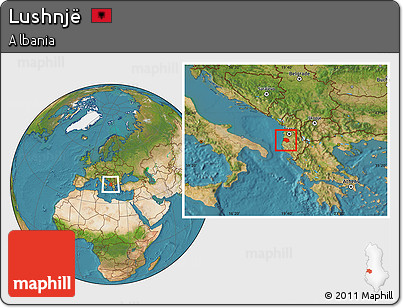 Satellite Location Map of Lushnjë