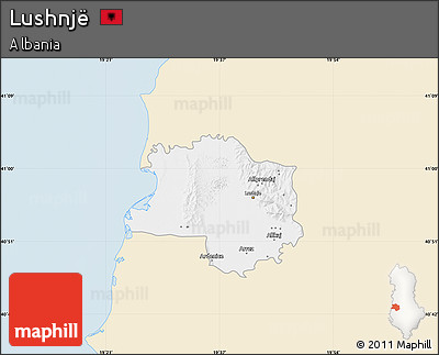 Classic Style Map of Lushnjë, single color outside