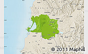 Physical Map of Lushnjë, shaded relief outside