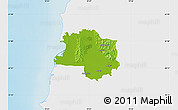 Physical Map of Lushnjë, single color outside