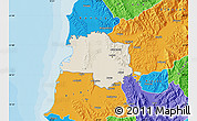 Shaded Relief Map of Lushnjë, political outside