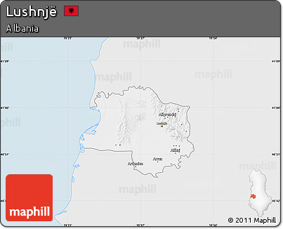 Silver Style Map of Lushnjë, single color outside