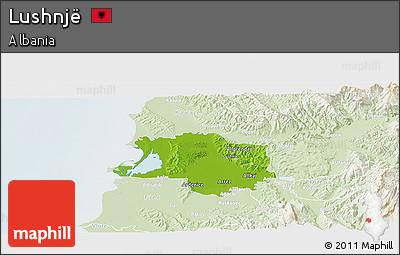 Physical Panoramic Map of Lushnjë, lighten