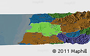 Political Panoramic Map of Lushnjë, darken