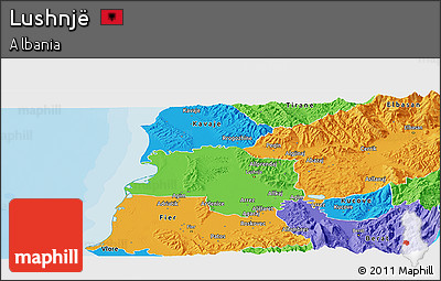 Political Panoramic Map of Lushnjë