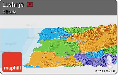 Political Panoramic Map of Lushnjë