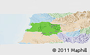 Political Panoramic Map of Lushnjë, lighten