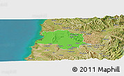 Political Panoramic Map of Lushnjë, satellite outside