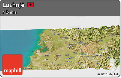 Satellite Panoramic Map of Lushnjë