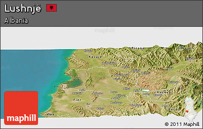 Satellite Panoramic Map of Lushnjë