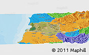 Satellite Panoramic Map of Lushnjë, political outside