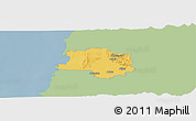 Savanna Style Panoramic Map of Lushnjë, single color outside