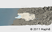 Shaded Relief Panoramic Map of Lushnjë, darken