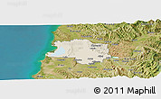 Shaded Relief Panoramic Map of Lushnjë, satellite outside