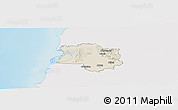 Shaded Relief Panoramic Map of Lushnjë, single color outside