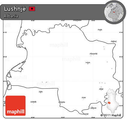 Blank Simple Map of Lushnjë