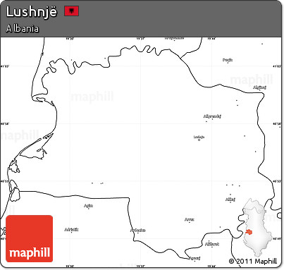 Blank Simple Map of Lushnjë