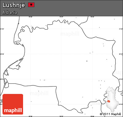 Blank Simple Map of Lushnjë, no labels