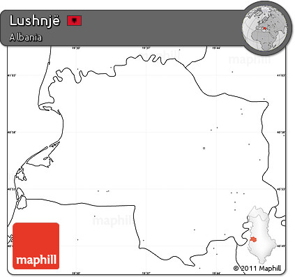 Blank Simple Map of Lushnjë, no labels