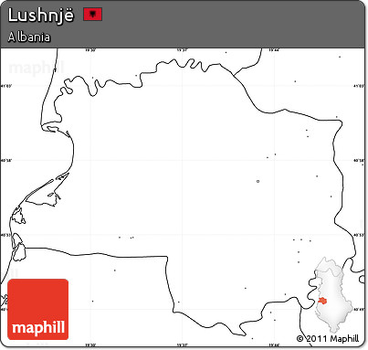 Blank Simple Map of Lushnjë, no labels