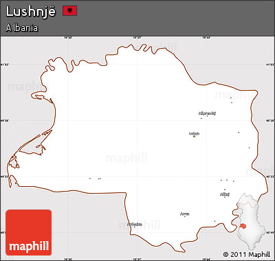 Classic Style Simple Map of Lushnjë, cropped outside