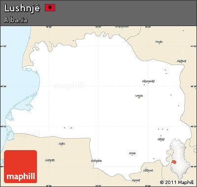 Classic Style Simple Map of Lushnjë