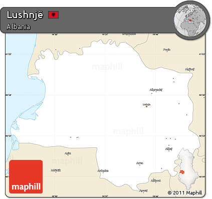 Classic Style Simple Map of Lushnjë