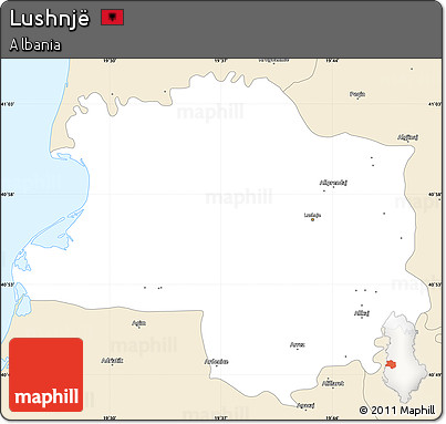 Classic Style Simple Map of Lushnjë