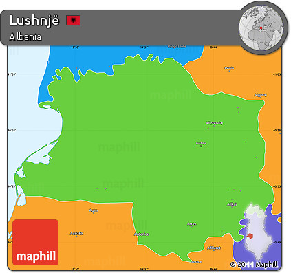 Political Simple Map of Lushnjë