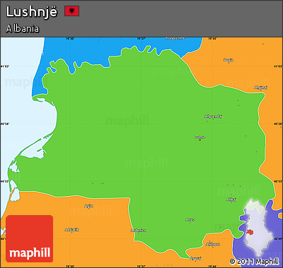 Political Simple Map of Lushnjë