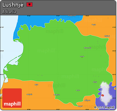 Political Simple Map of Lushnjë