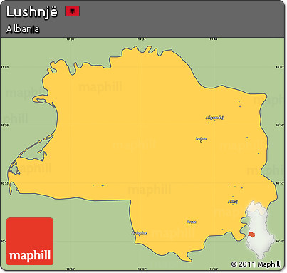 Savanna Style Simple Map of Lushnjë, cropped outside