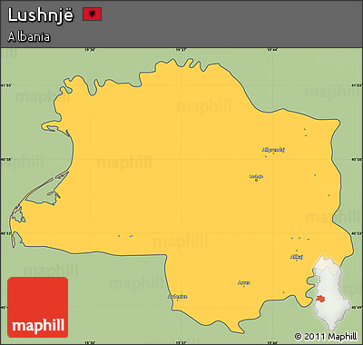 Savanna Style Simple Map of Lushnjë, cropped outside