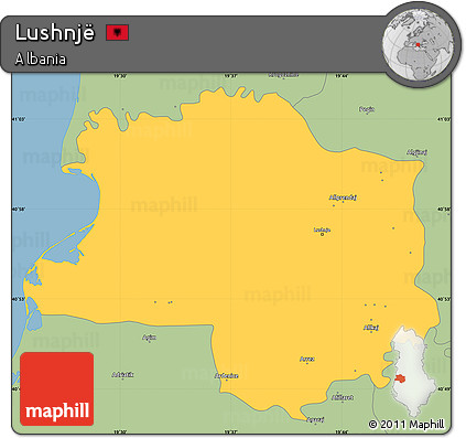 Savanna Style Simple Map of Lushnjë