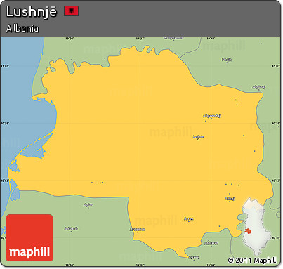 Savanna Style Simple Map of Lushnjë