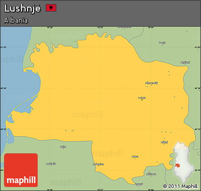 Savanna Style Simple Map of Lushnjë
