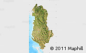 Satellite Map of Albania, single color outside, bathymetry sea