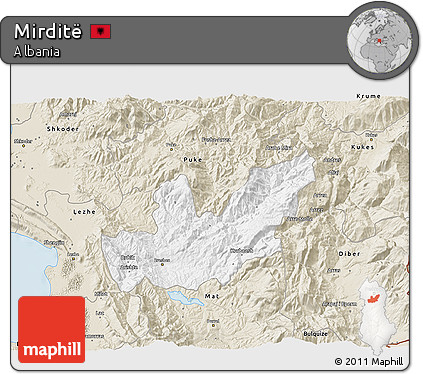 Classic Style 3D Map of Mirditë