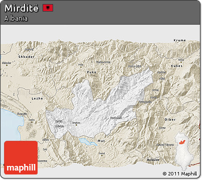 Classic Style 3D Map of Mirditë