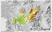 Physical 3D Map of Mirditë, lighten, desaturated