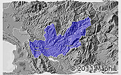 Political 3D Map of Mirditë, desaturated