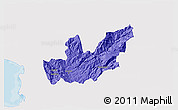 Political 3D Map of Mirditë, single color outside