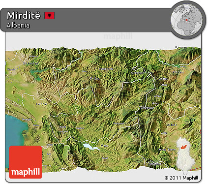 Satellite 3D Map of Mirditë