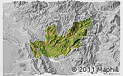 Satellite 3D Map of Mirditë, lighten, desaturated