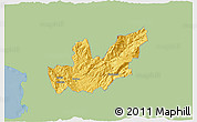 Savanna Style 3D Map of Mirditë, single color outside