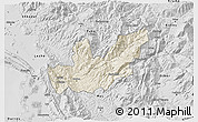 Shaded Relief 3D Map of Mirditë, desaturated