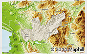 Shaded Relief 3D Map of Mirditë, physical outside