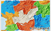 Shaded Relief 3D Map of Mirditë, political outside